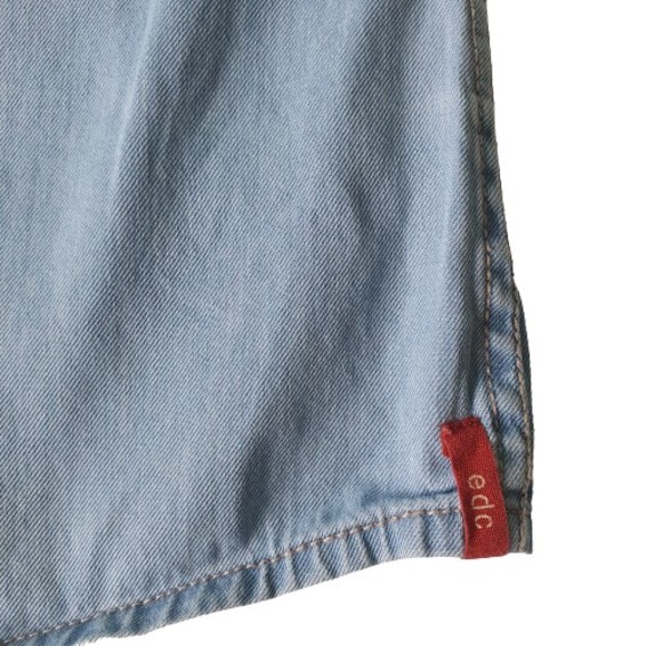 Size XL 44-47" Vintage Light Blue Short Sleeve Denim Shirt - Picture 7 of 9